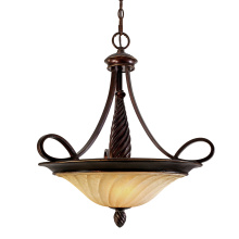 Golden Canada 8106-3P CDB - Wry Lighting Torbellino 3-light Pendant in Cordoban Bronze and Remolino Glass